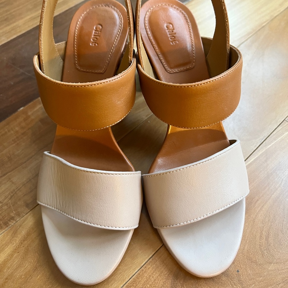 Brand New Chloe Leather Sandal with Heels